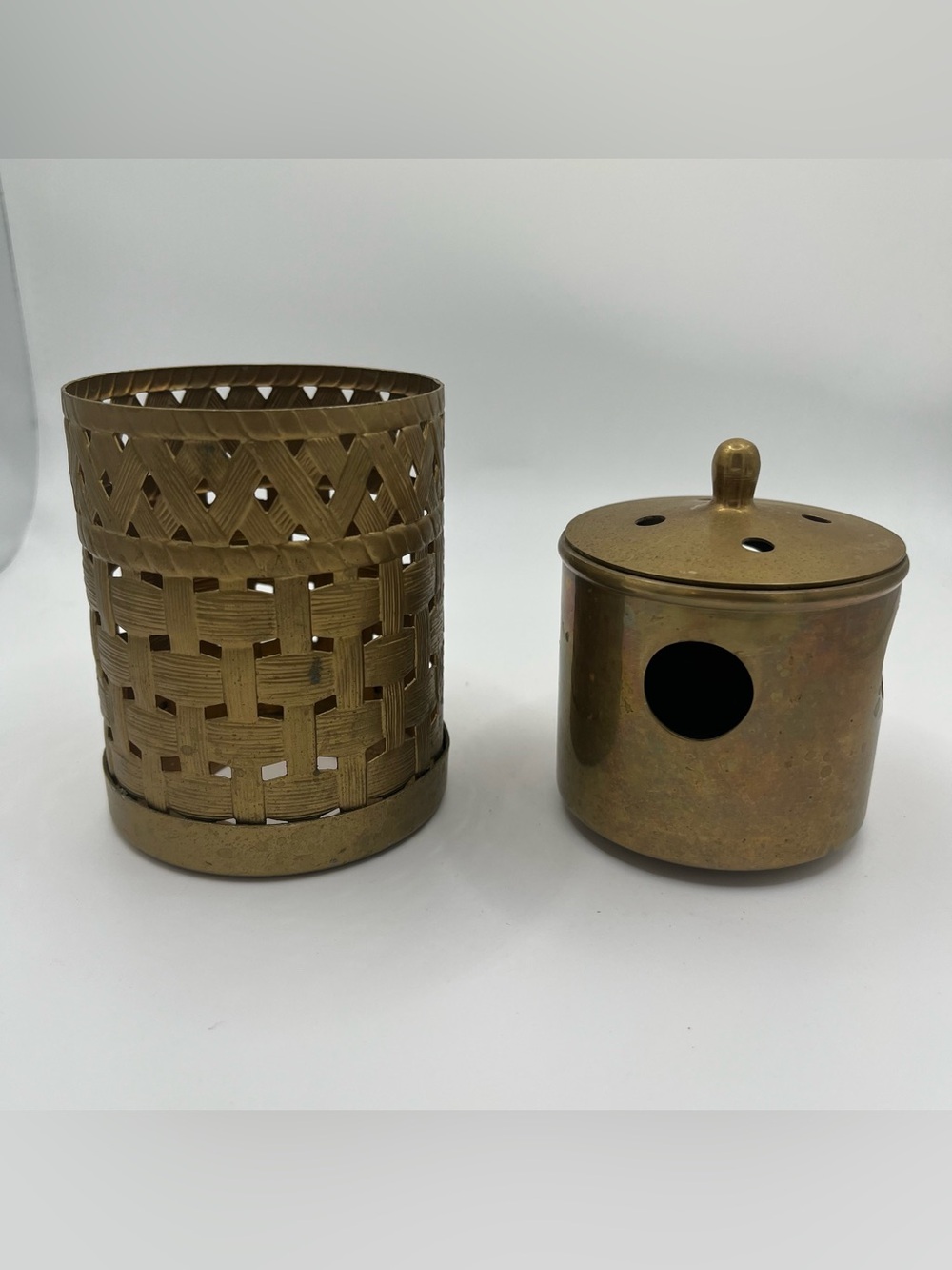 Vintage Brass Votive Candle Holders - Set of 2